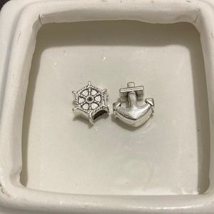 Silver Helm & Anchor Charms
